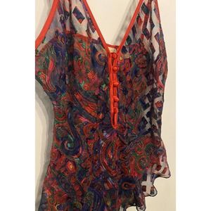 Vintage Victoria’s Secret GOLD LABEL Metallic Floral Sheer Teddy Bodysuit Sm😱😍